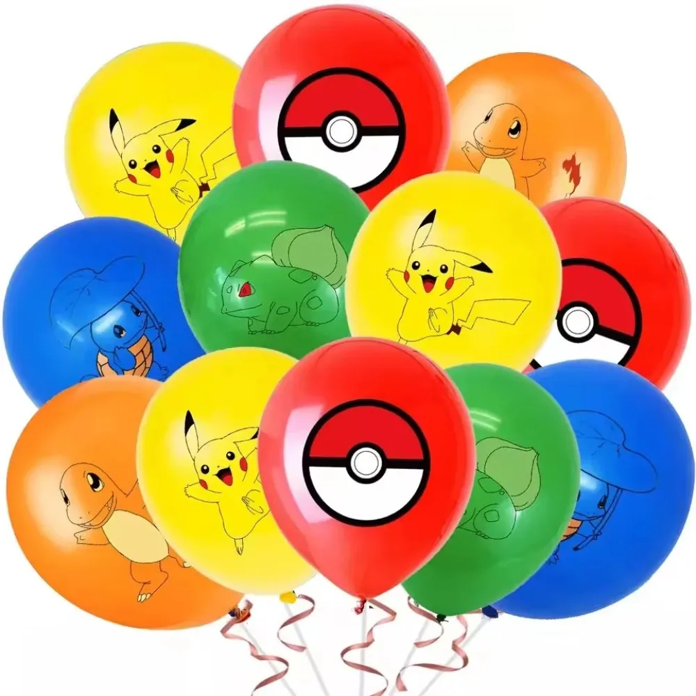 Supply Event - 10個入り ポケモン柄 ラテックスバルーン かわいい漫画のデザイン 誕生日パーティー用品 子供向けパーティーの景品、ホームパーティーの装飾に