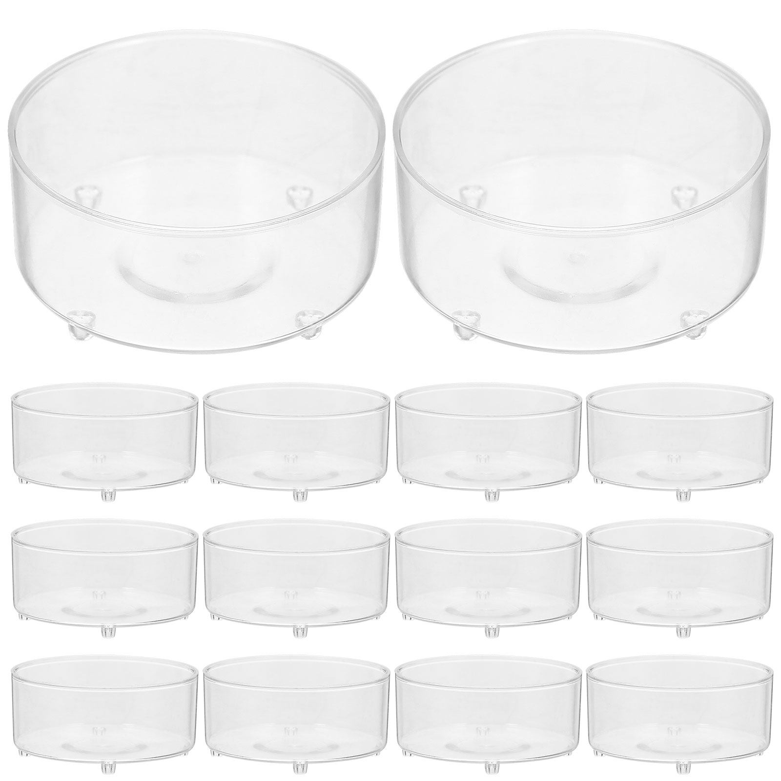 Event Suppliers - ティーライトキャンドル用プラスチックカップ50個セット 透明で再利用可能なティーライトホルダー 安全で安定した丸型デザイン 製造材料
