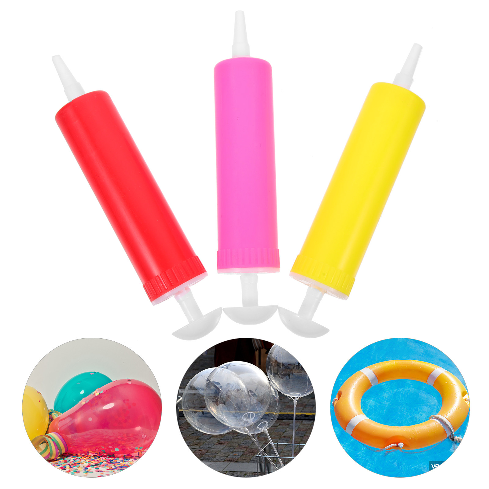 Balloon Pump Hand - 10個入り、多用途手動バルーンポンプ。プラスチック製で、バルーン、救命浮環、ホイルボール、パーティー用品、エクササイズ、ヨガなどに使用可能。