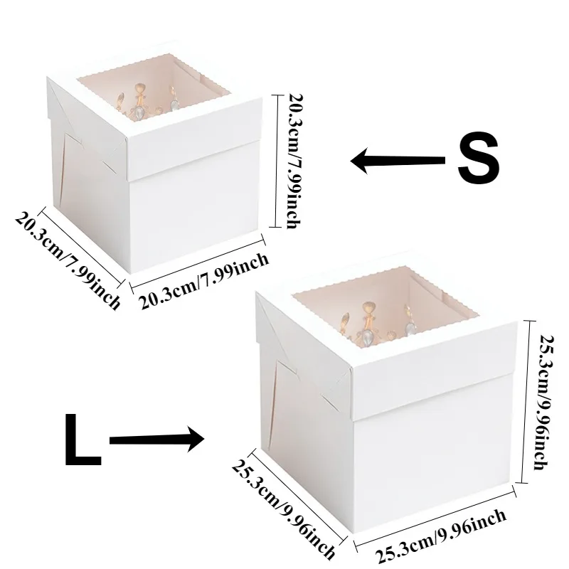 2個、4個、6個入りの白いケーキボックス。正方形で、使い捨て - Event Party Box のレビューと価格