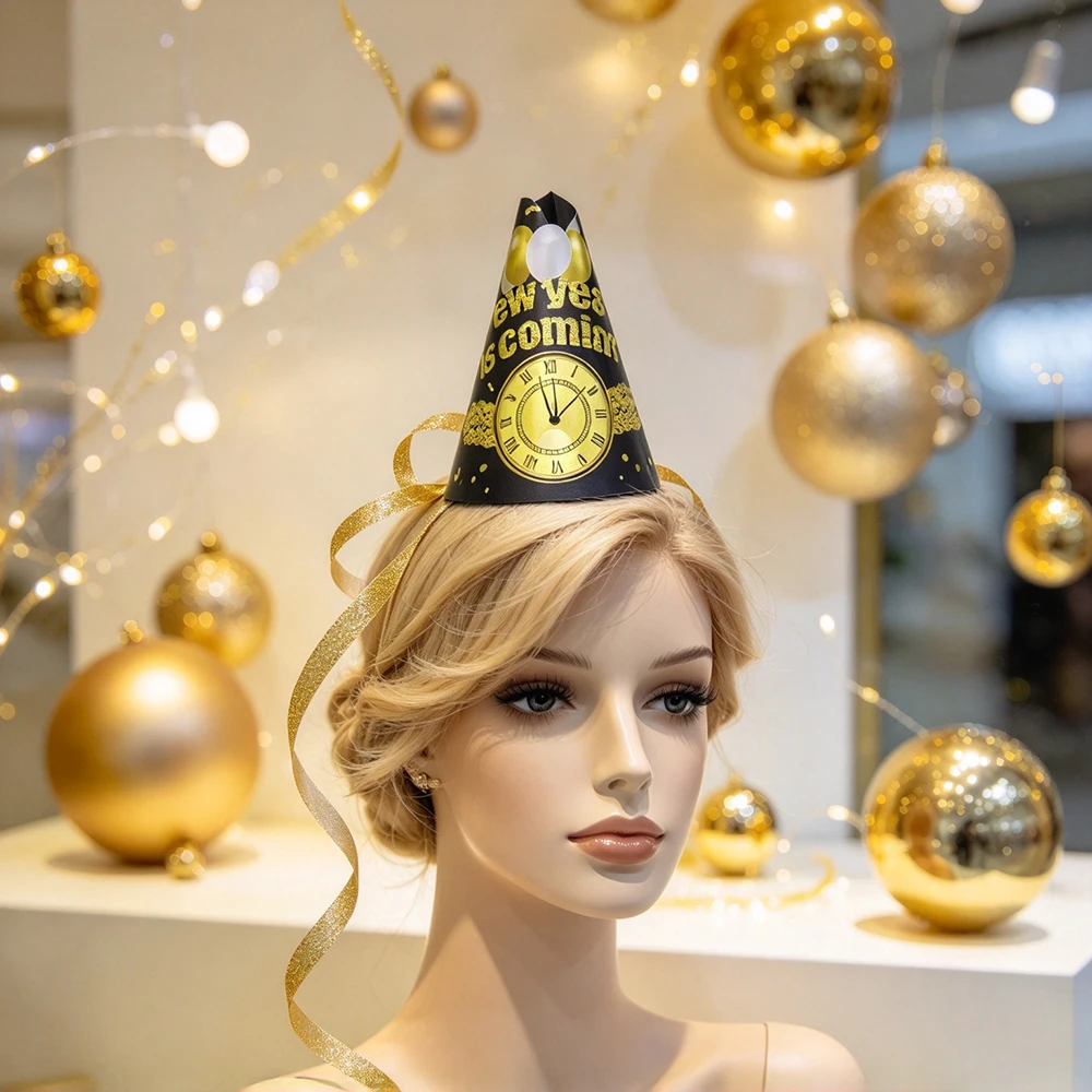 新年を祝うコーン型パーティーハットのセット。家族の新年パーテ - Party Hat Cone のレビューと価格
