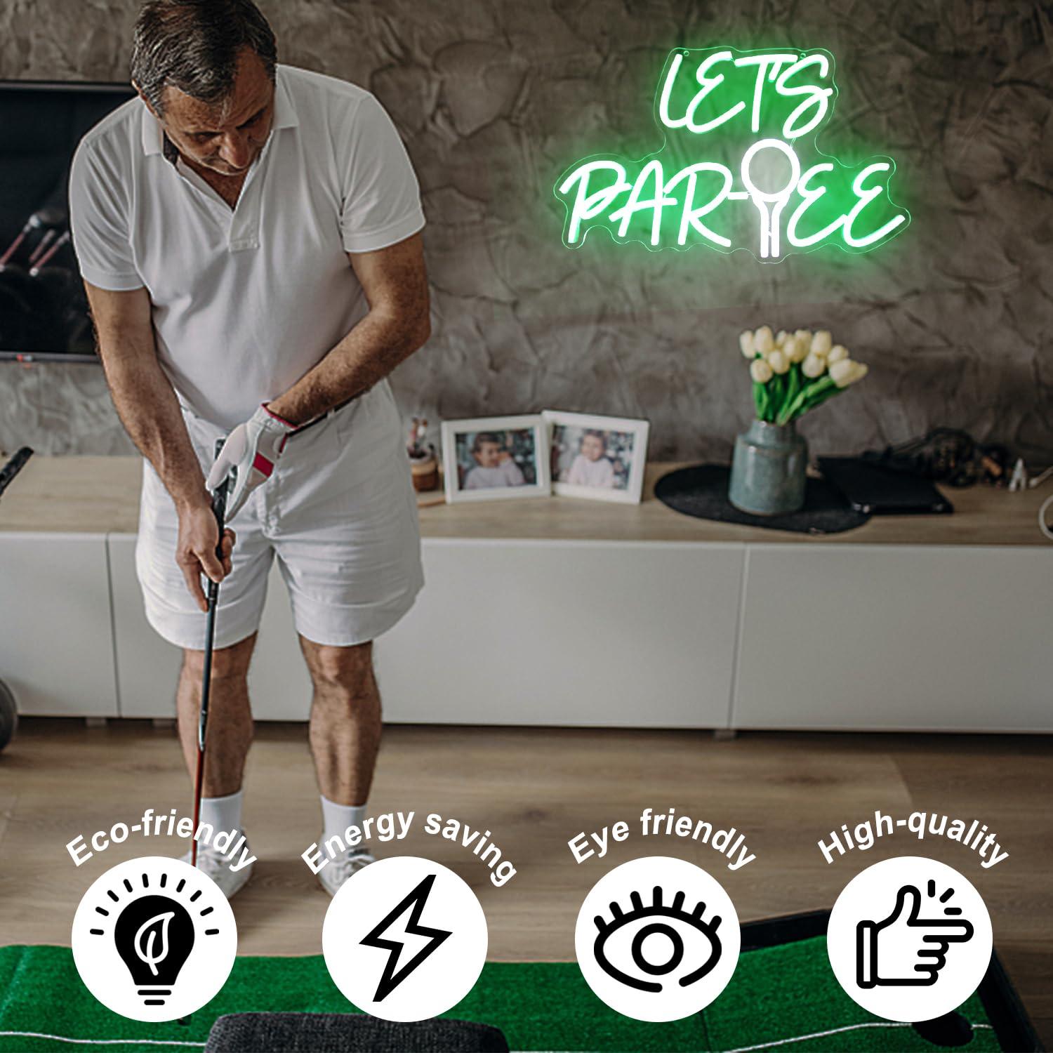 「Let's Par Tee」ネオンサイン。ゴルフボール型の - Neon Sign Party のレビューと価格