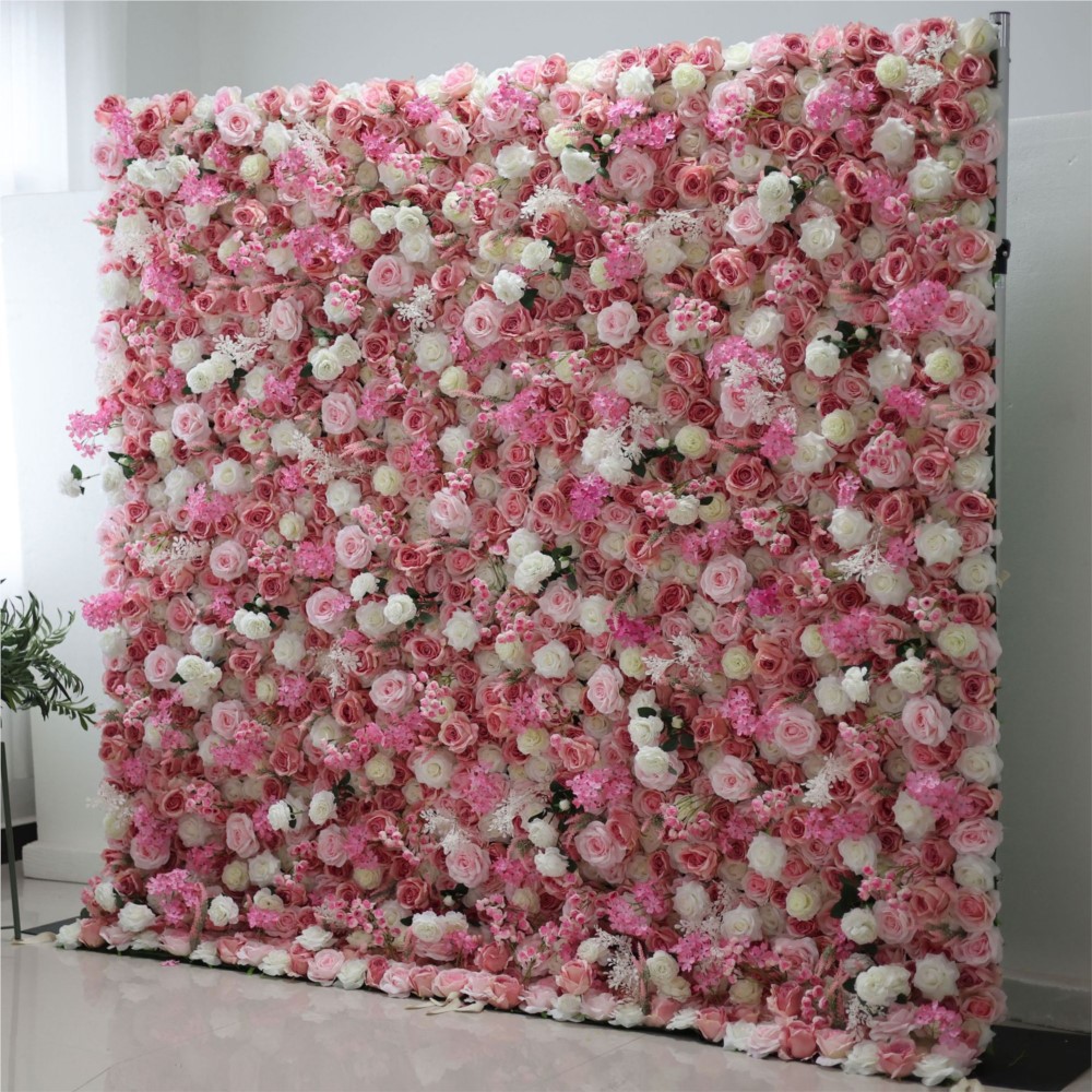 Uflowerカスタムデラックス3Dピンクホワイトローズ造花 - Flower Wall Panel のレビューと価格
