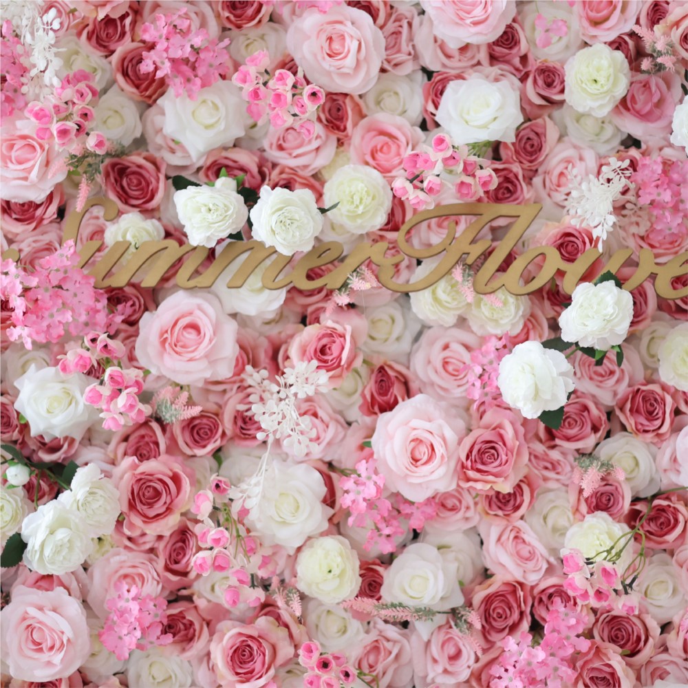 Uflowerカスタムデラックス3Dピンクホワイトローズ造花 - Flower Wall Panel のレビューと価格